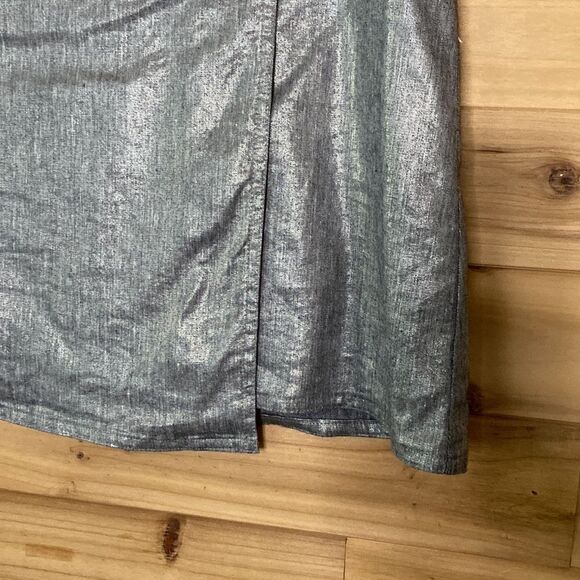 Eileen Fisher Size Small Linen Blend Metallic Skirt - Picture 3 of 8